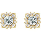 Round Halo-Style Earrings