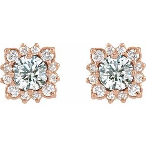 Round Halo-Style Earrings