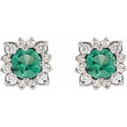 Round Halo-Style Earrings