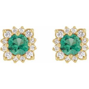 Round Halo-Style Earrings