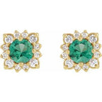 Round Halo-Style Earrings