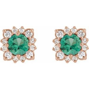 Round Halo-Style Earrings