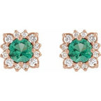 Round Halo-Style Earrings