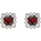 Round Halo-Style Earrings