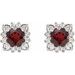 Round Halo-Style Earrings