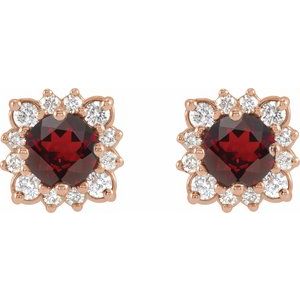 Round Halo-Style Earrings