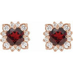 Round Halo-Style Earrings