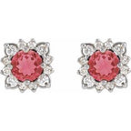 Round Halo-Style Earrings