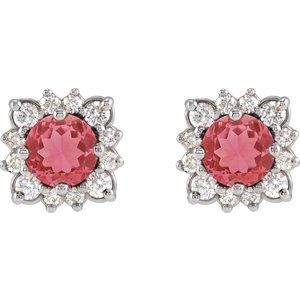 Round Halo-Style Earrings