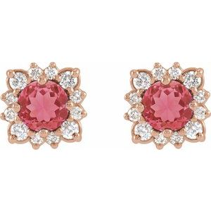 Round Halo-Style Earrings