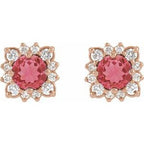 Round Halo-Style Earrings