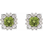 Round Halo-Style Earrings