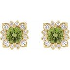 Round Halo-Style Earrings