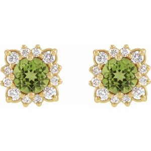 Round Halo-Style Earrings