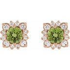 Round Halo-Style Earrings