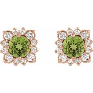 Round Halo-Style Earrings