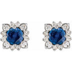 Round Halo-Style Earrings