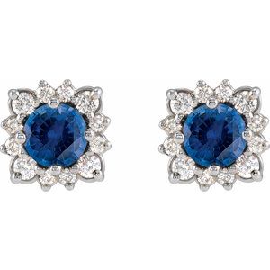 Round Halo-Style Earrings