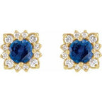 Round Halo-Style Earrings