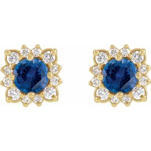 Round Halo-Style Earrings