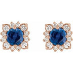 Round Halo-Style Earrings