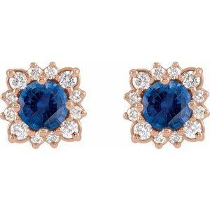Round Halo-Style Earrings