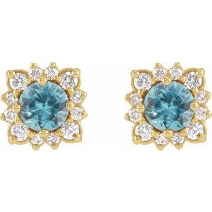 Round Halo-Style Earrings
