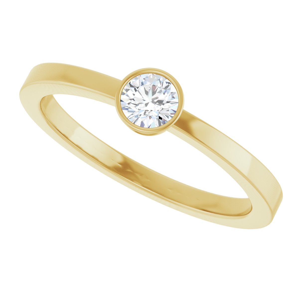 Bezel-Set Solitaire Ring