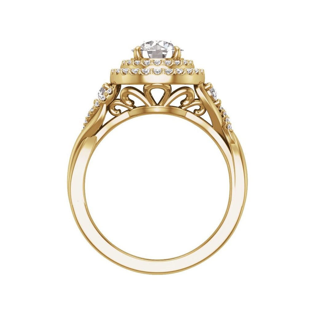 Double Halo-Style Engagement Ring or Band