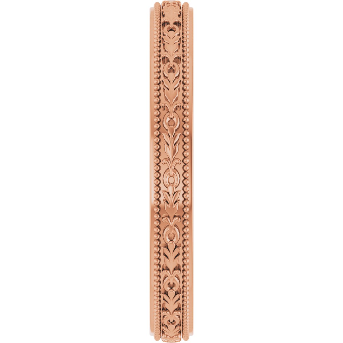 Milgrain Floral Flat Band