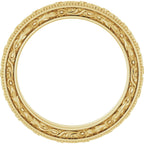 Milgrain Floral Flat Band
