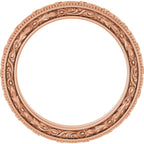 Milgrain Floral Flat Band