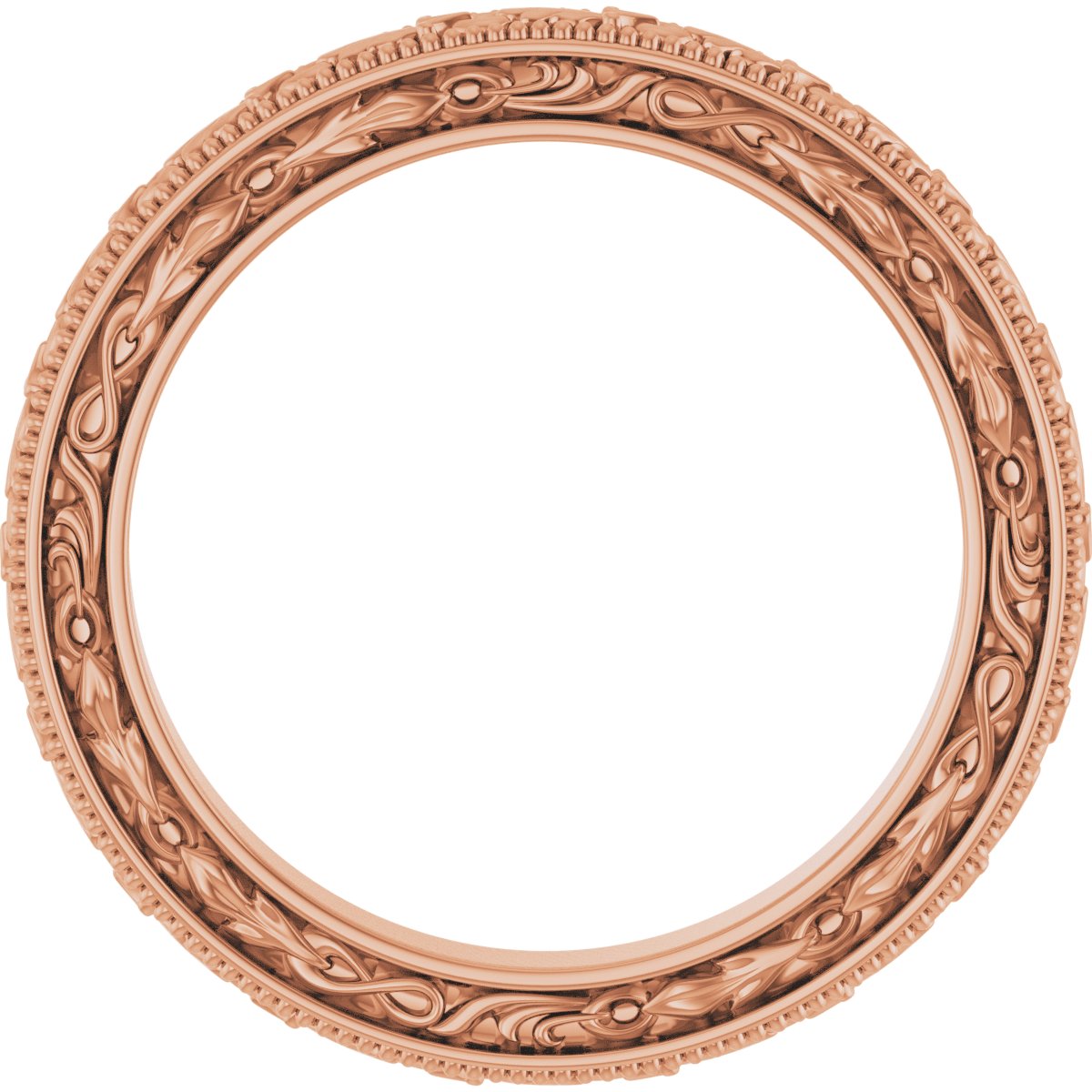 Milgrain Floral Flat Band