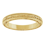 Milgrain Floral Flat Band