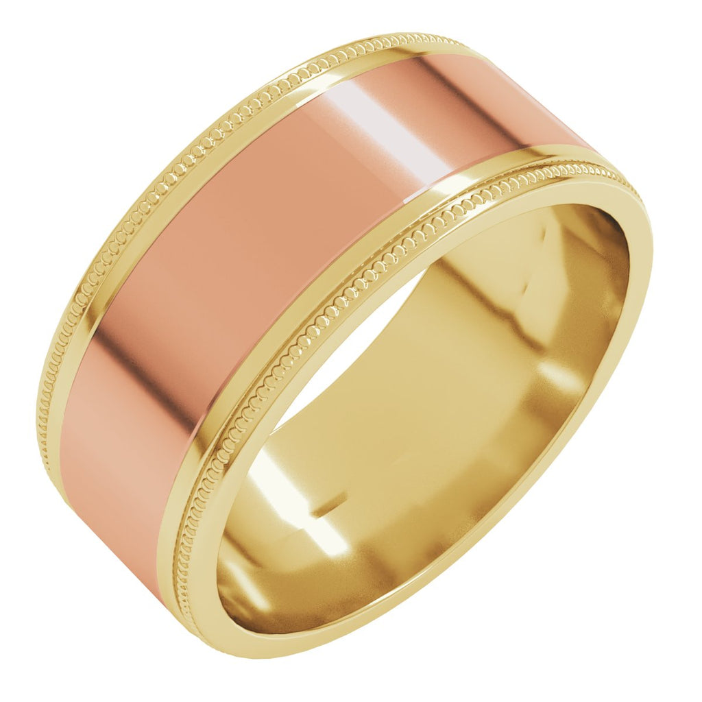 Milgrain Inlay Flat Band