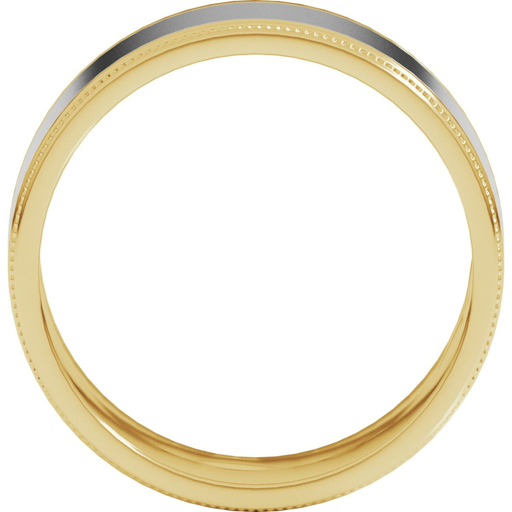 Milgrain Inlay Flat Band