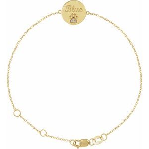 Engravable Paw Print Bracelet