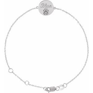 Engravable Paw Print Bracelet