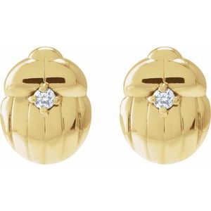 Scarab or Moth Stud Earrings