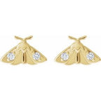 Scarab or Moth Stud Earrings