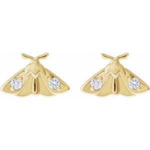 Scarab or Moth Stud Earrings