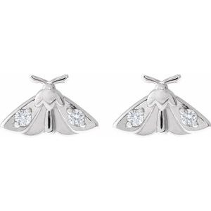 Scarab or Moth Stud Earrings