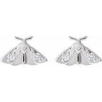 Scarab or Moth Stud Earrings