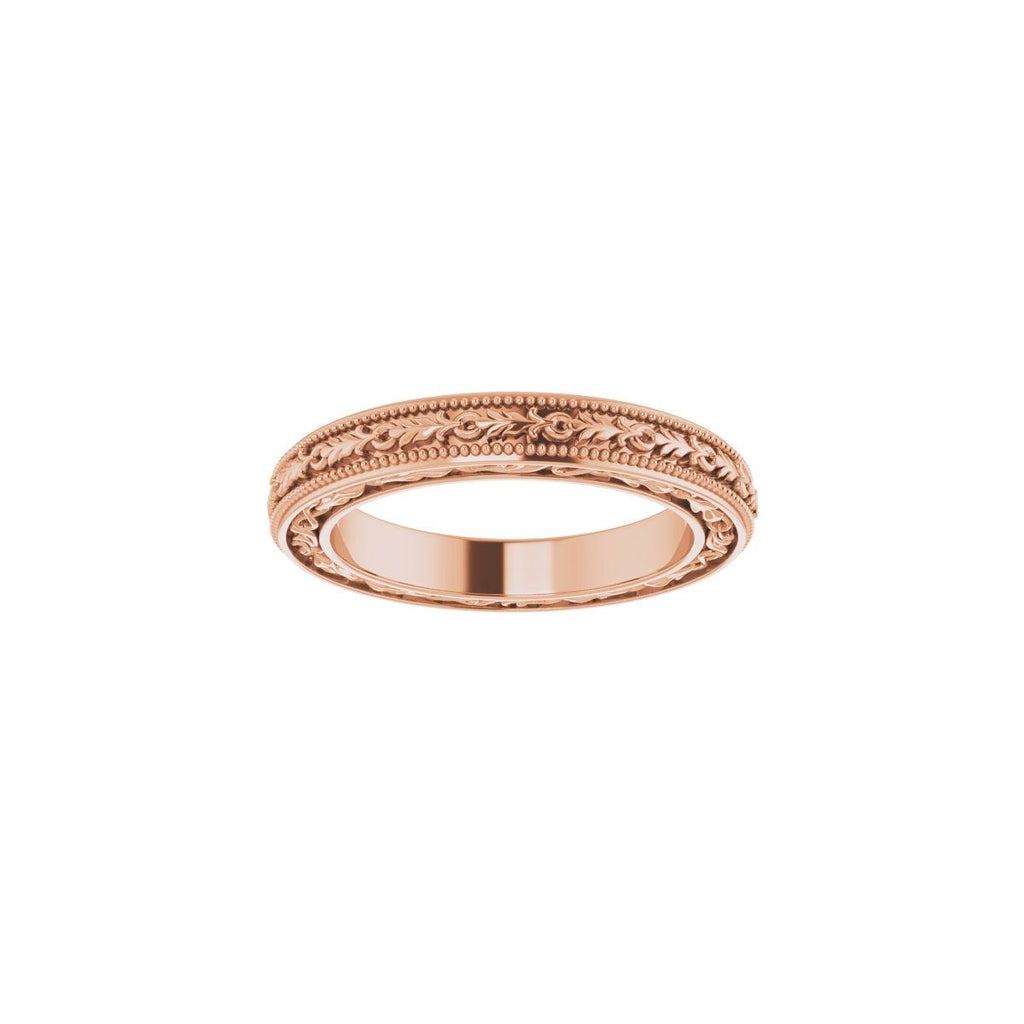 Milgrain Floral Flat Band