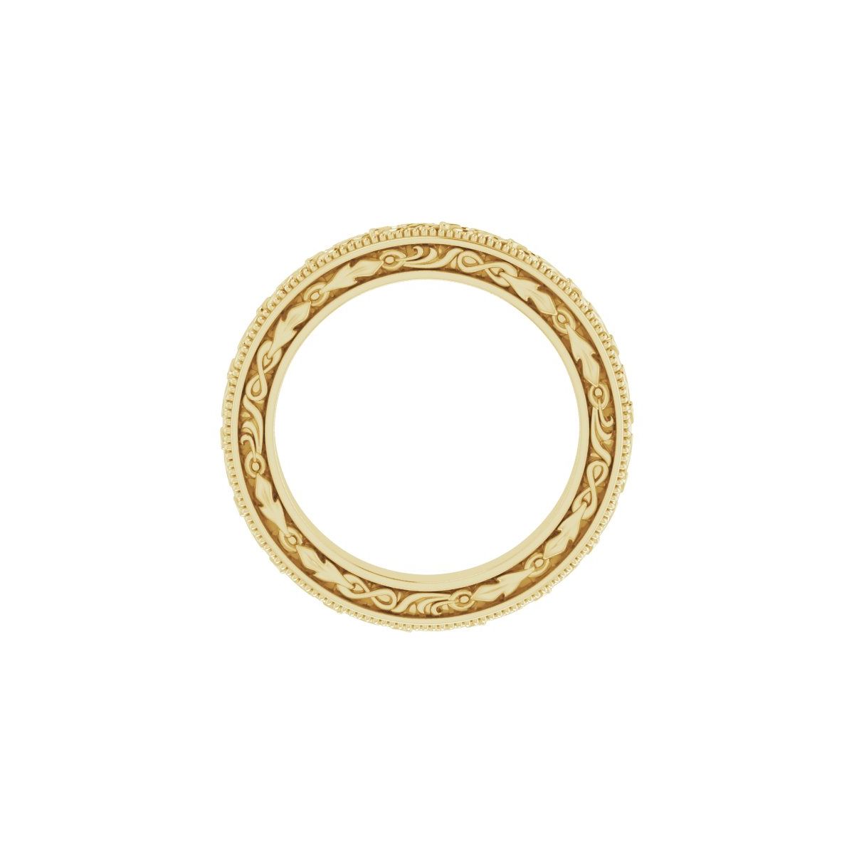Milgrain Floral Flat Band