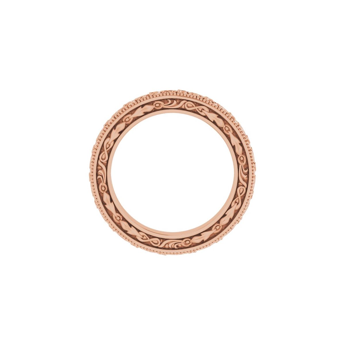 Milgrain Floral Flat Band