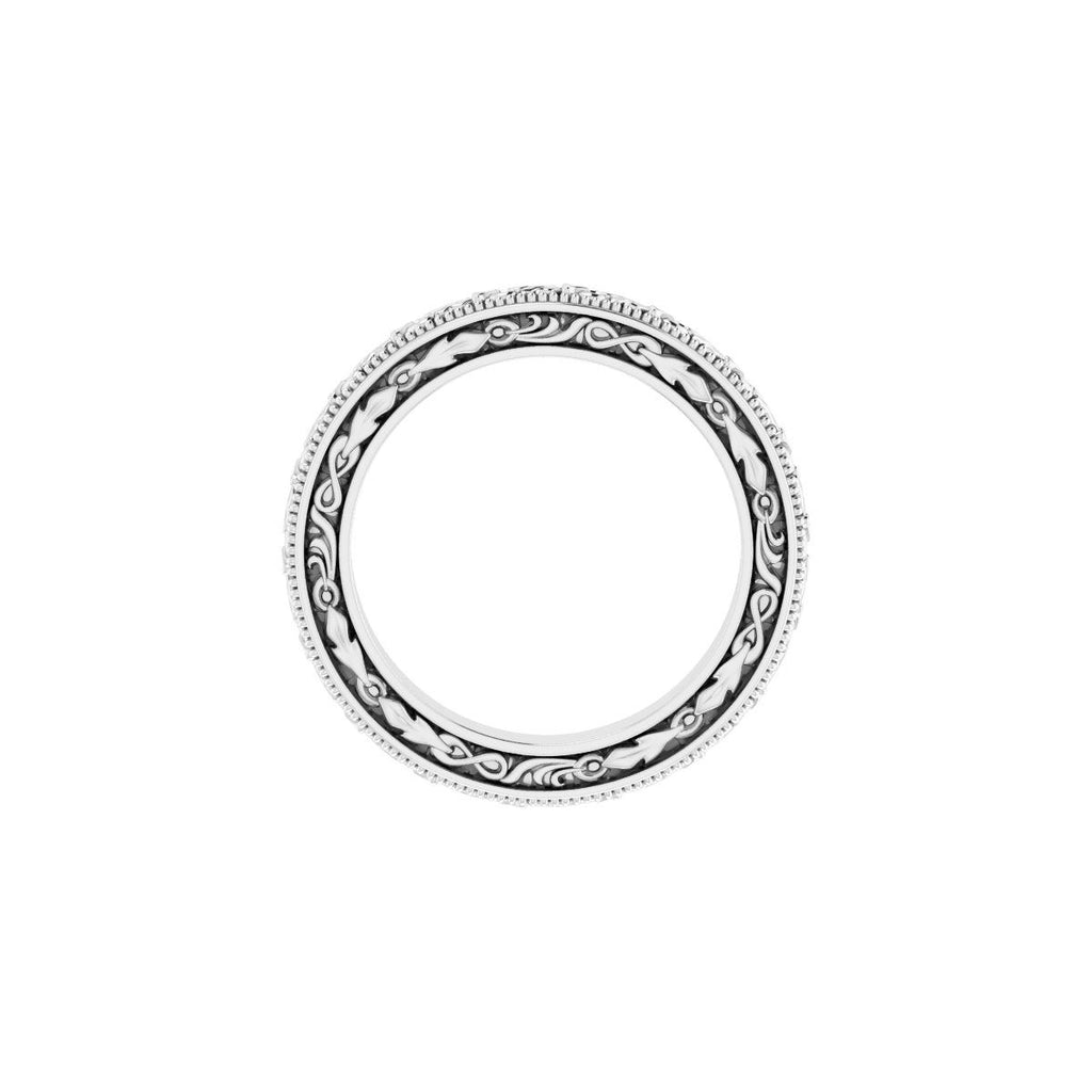 Milgrain Floral Flat Band