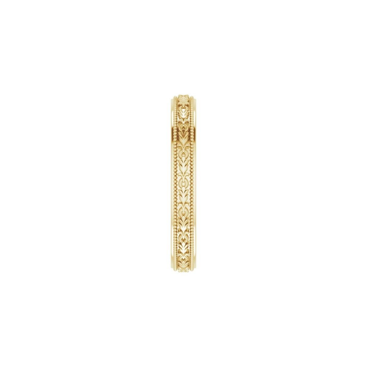 Milgrain Floral Flat Band