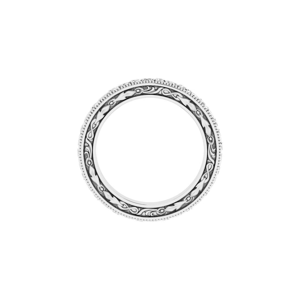 Milgrain Floral Flat Band