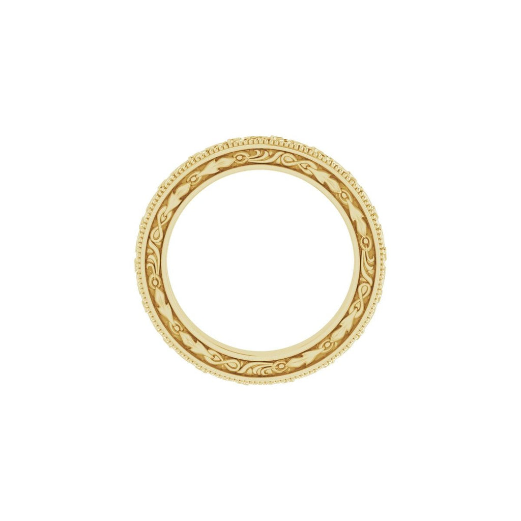 Milgrain Floral Flat Band